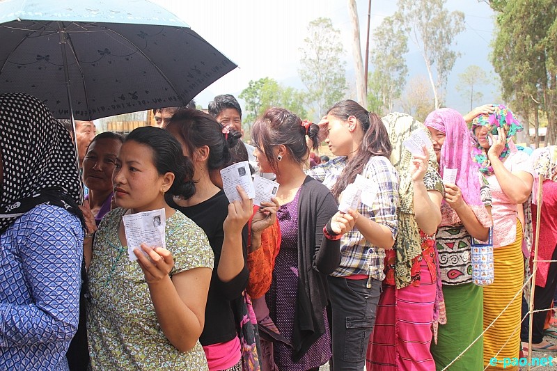 Polling in Outer Manipur Parliamentary Constituency at Kanglatombi , Kangpokpi, Senapati  :: April 09 2014