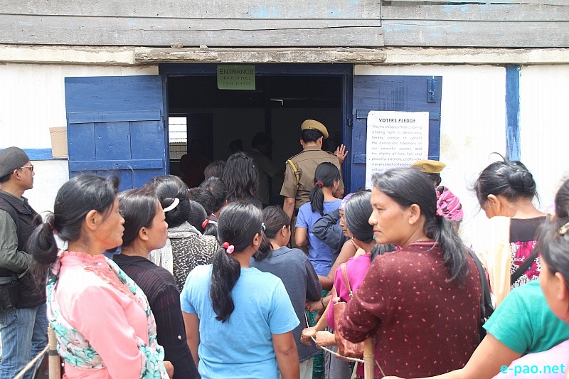 Polling in Outer Manipur Parliamentary Constituency at Kanglatombi , Kangpokpi, Senapati  :: April 09 2014