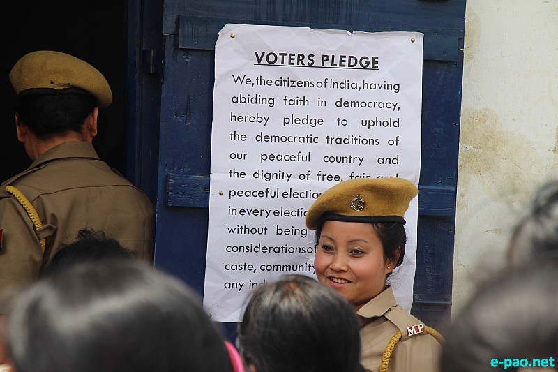 Polling in Outer Manipur Parliamentary Constituency at Kanglatombi , Kangpokpi, Senapati  :: April 09 2014