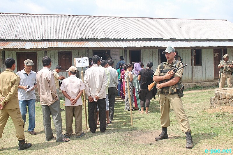 Polling in Outer Manipur Parliamentary Constituency at Kanglatombi , Kangpokpi, Senapati  :: April 09 2014