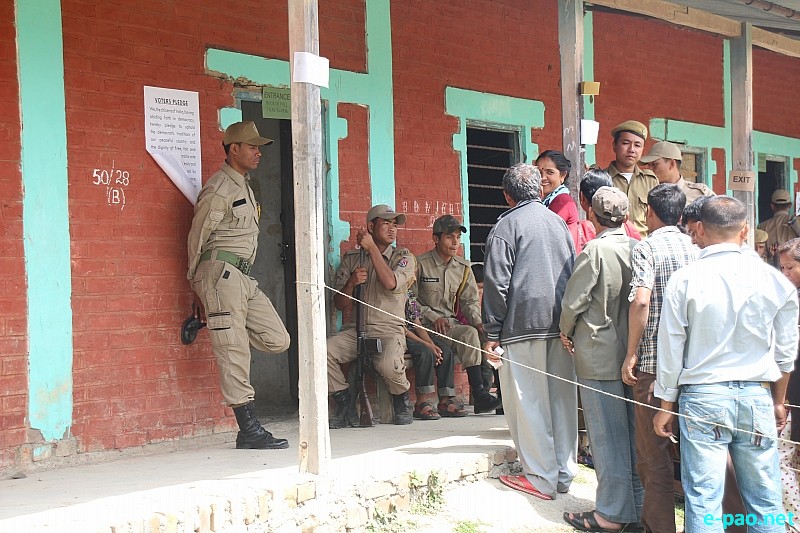 Polling in Outer Manipur Parliamentary Constituency at Kanglatombi , Kangpokpi, Senapati  :: April 09 2014