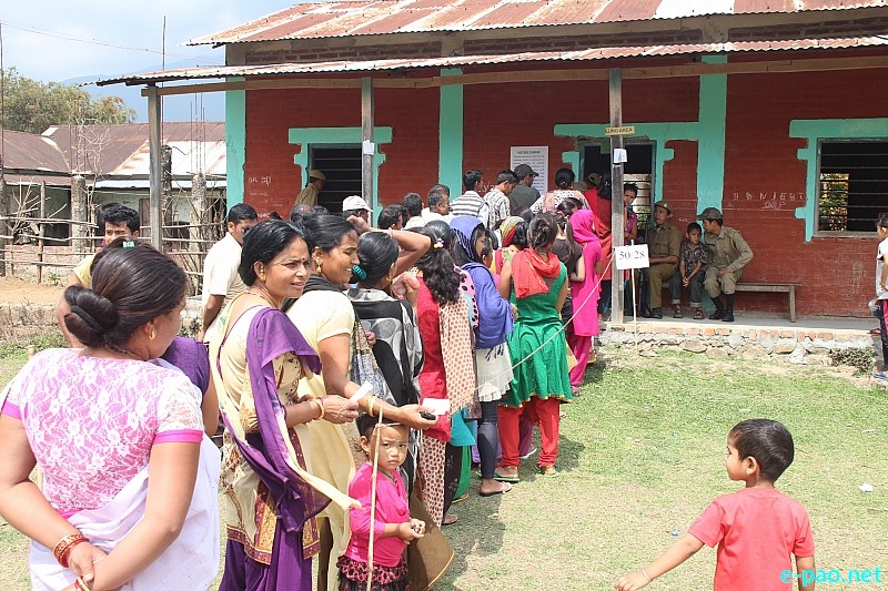 Polling in Outer Manipur Parliamentary Constituency at Kanglatombi , Kangpokpi, Senapati  :: April 09 2014
