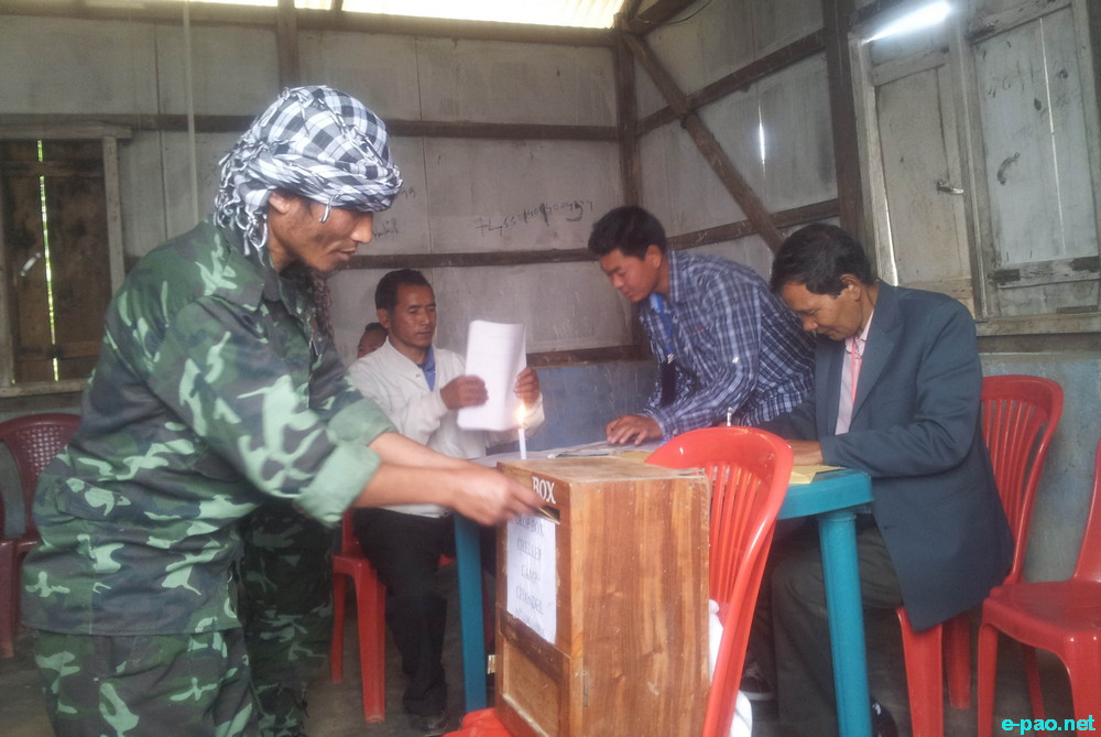 Voting by Underground  cadres under SoO in Outer Parliamentary Constituency at Chandel :: April 09 2014