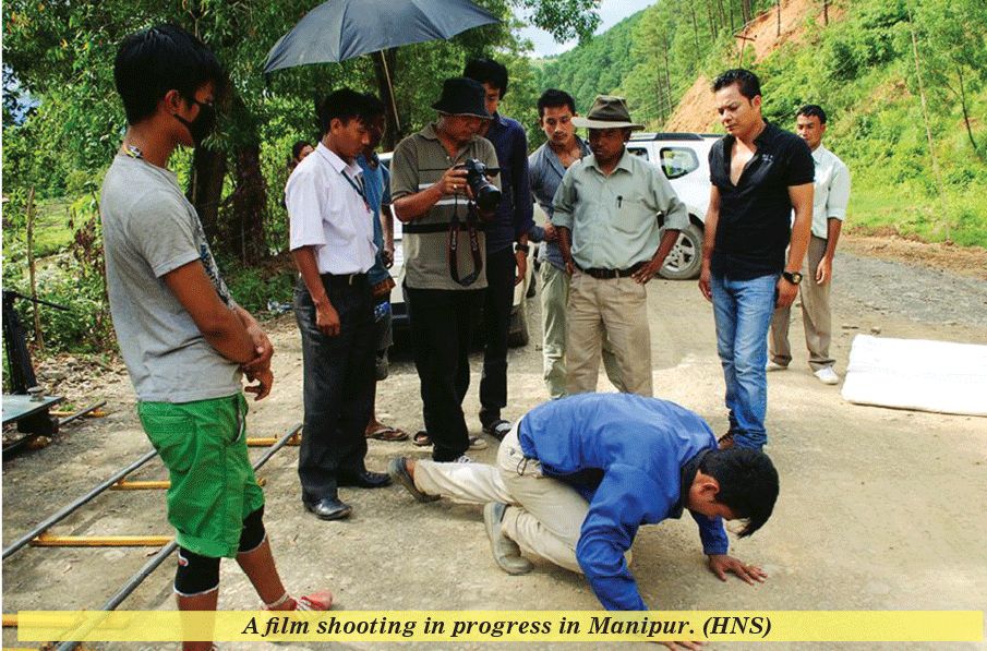 A film shooting in progress in Manipur  