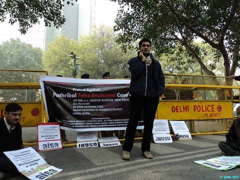 Protest Organised Against The Closure Of Pathribal Fake Encounter Case at Jantar Mantar, New Delhi :: 01 Feb 2014