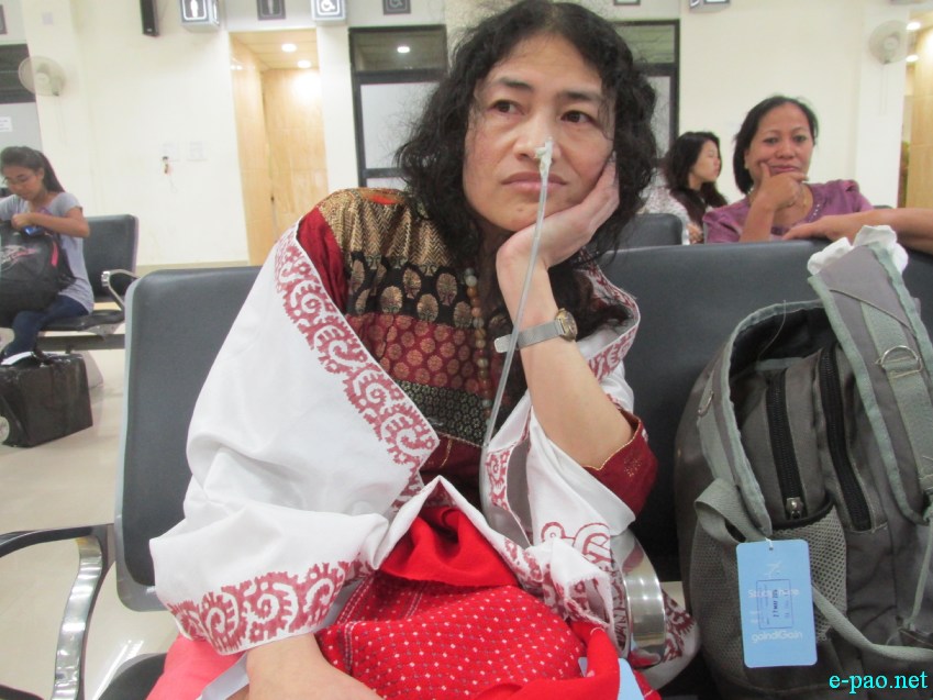 Irom Sharmila at IMphal Airport on 27 May 2014
