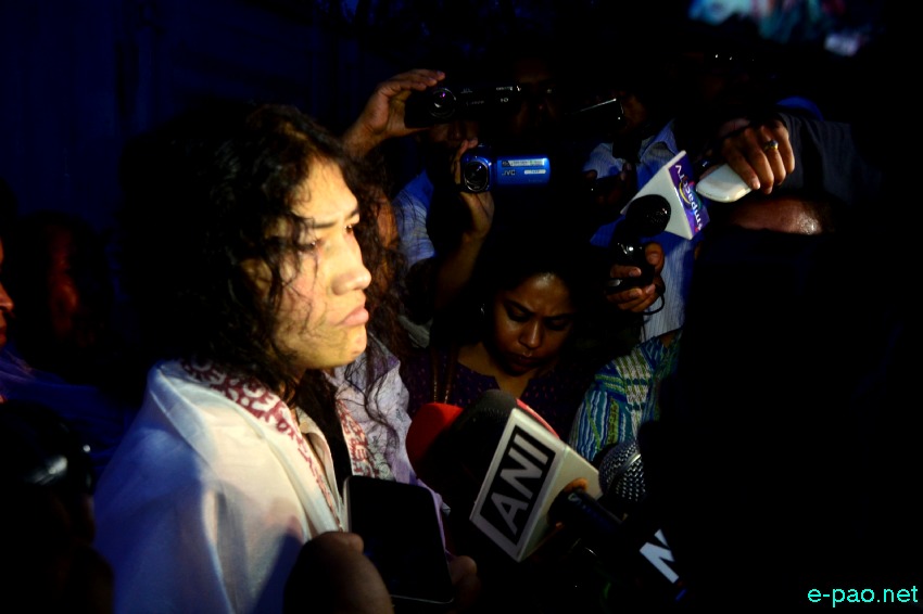 Irom Sharmila Freed from judicial custody and continues fast at Porompat :: 20 August 2014
