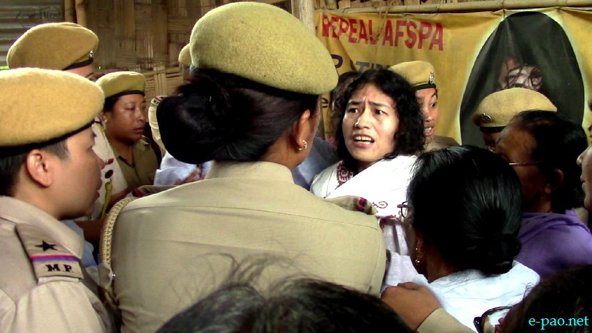 Irom Chanu Sharmila was re-arrested in the afternoon of 22 August 2014 by Imphal Police  :: 22 August 2014