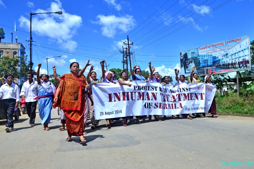 Mass Rally demanding of Repeal AFSPA and Save Irom Sharmila at Porompat Imphal East :: August 29 2014
