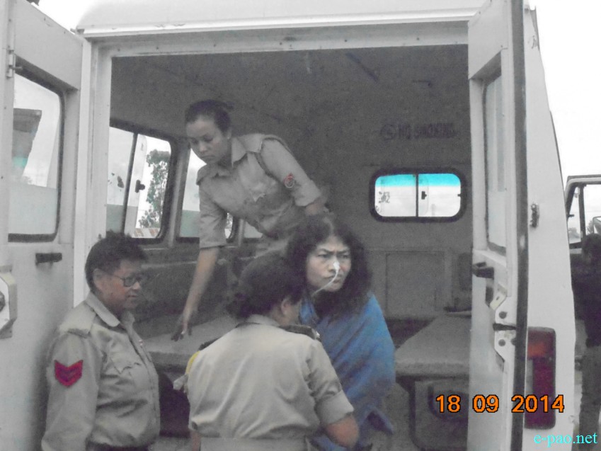 Irom Sharmila produced before Judicial Magistrate Imphal East Court (JMIC), Lamphelpat :: 19 Sep 2014