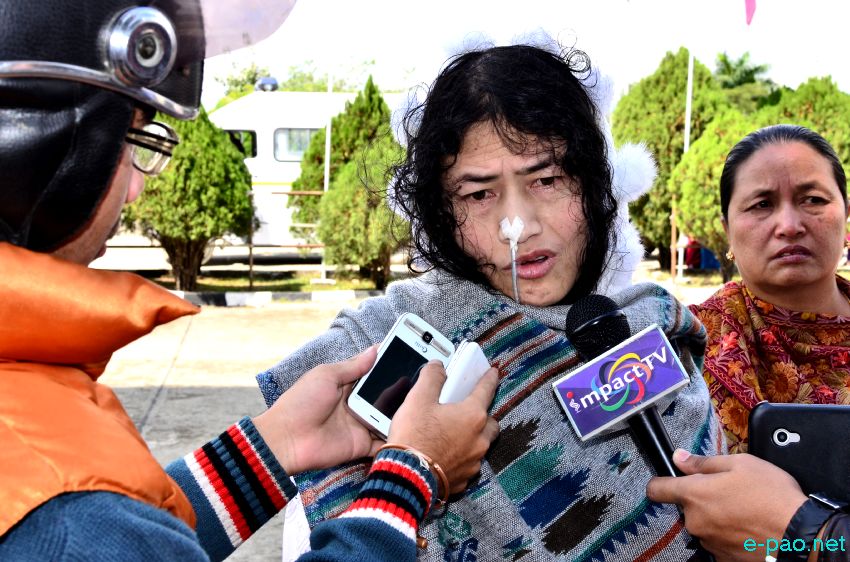 Irom Sharmila at Imphal Airport leaving for Delhi to appear before Patiala Court :: 29 Oct 2014
