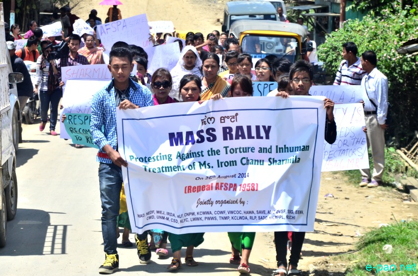Mass Rally and public Meeting demanding 'Repeal AFSPA' and 'Save Irom Sharmila' at Wangkhei Keithel :: August 26 2014