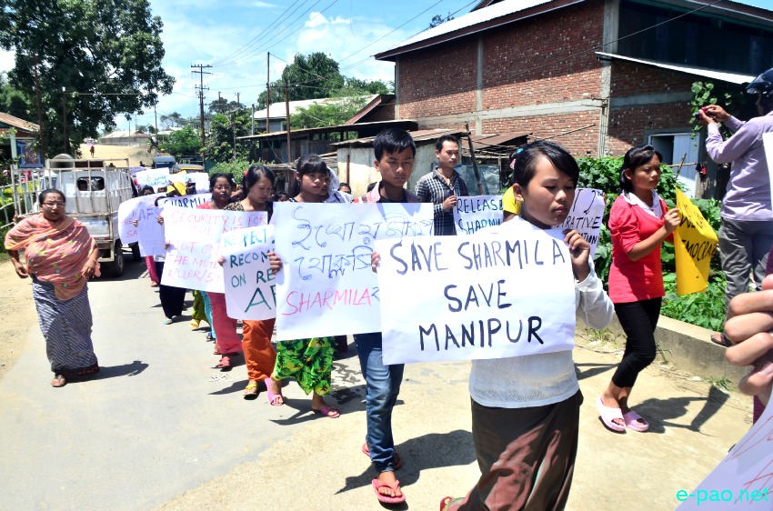 Mass Rally and public Meeting  demanding 'Repeal AFSPA' and 'Save Irom Sharmila' at Wangkhei Keithel :: August 26 2014
