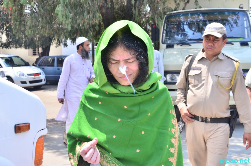Irom Sharmila produced before court of Chief Judicial Magistrate at Lamphel :: 15 April 2015