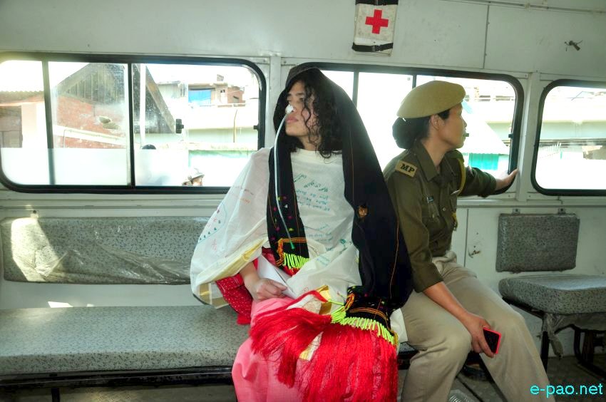 Irom Sharmila released and resumed fasting agitation at Shahid Minar :: 29 February 2016