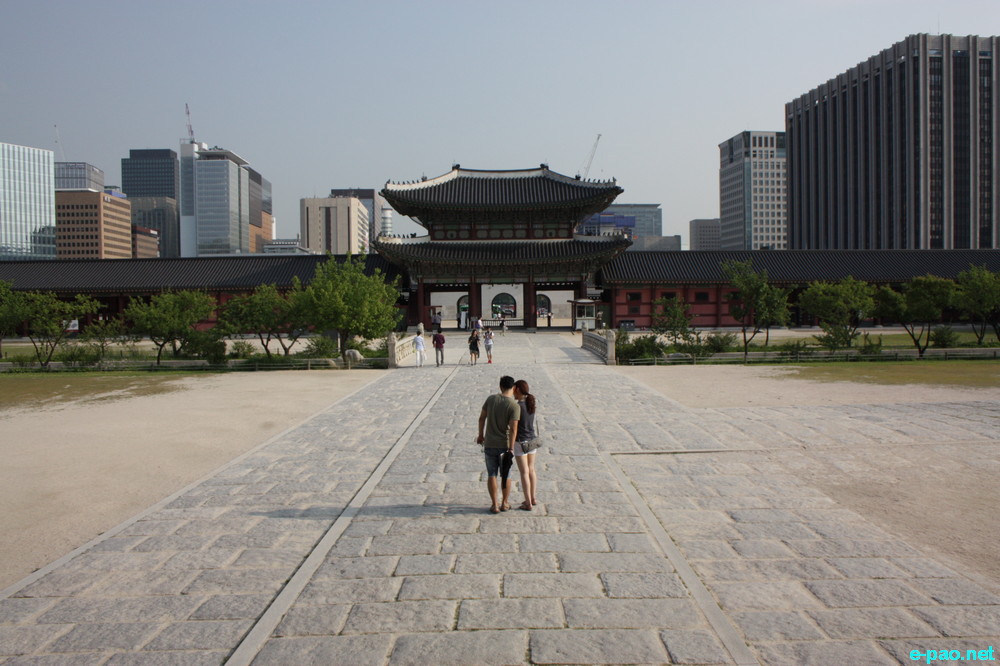 Inside Gyeongbokgung Palace  at South Korea in July 2014