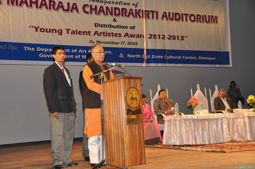 Maharaja Chandrakirti Auditorium of Department of Art and Culture, Palace Compound inaugurated :: November 17 2013