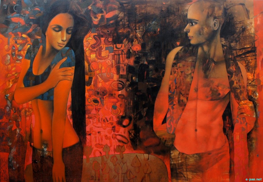 'Pa & Pi' a solo exhibition by Dilip Oinam at India Habitat Centre, Lodhi Road, Delhi :: 10 - 12 January 2014