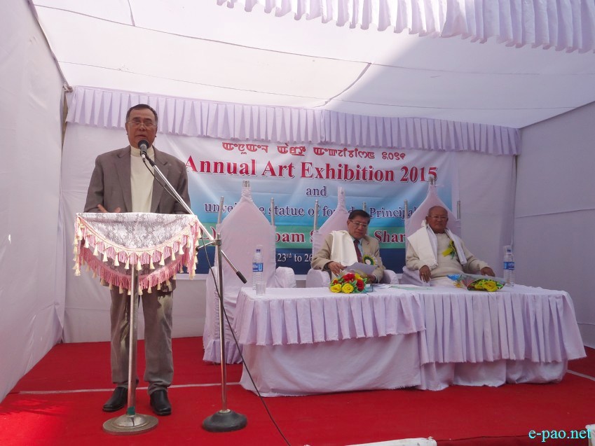 Annual Art Exhibition & unveiling statue of founder Principal (L)Hanjabam Shyamo Sharma :: 23 Feb 2015