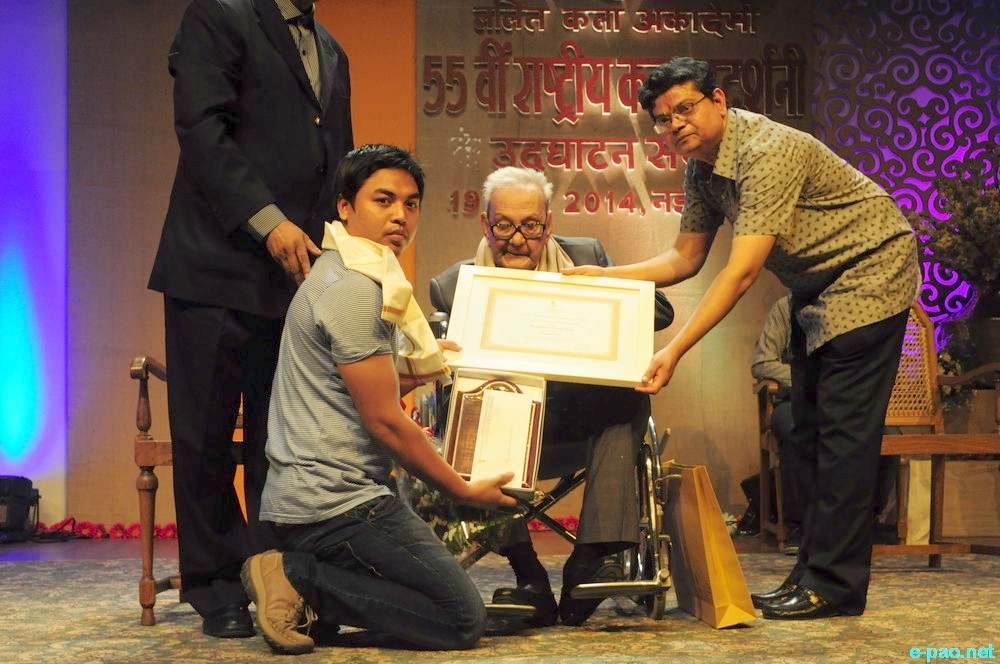 Receiving the Lalit Kala Academy Award 2013-14 