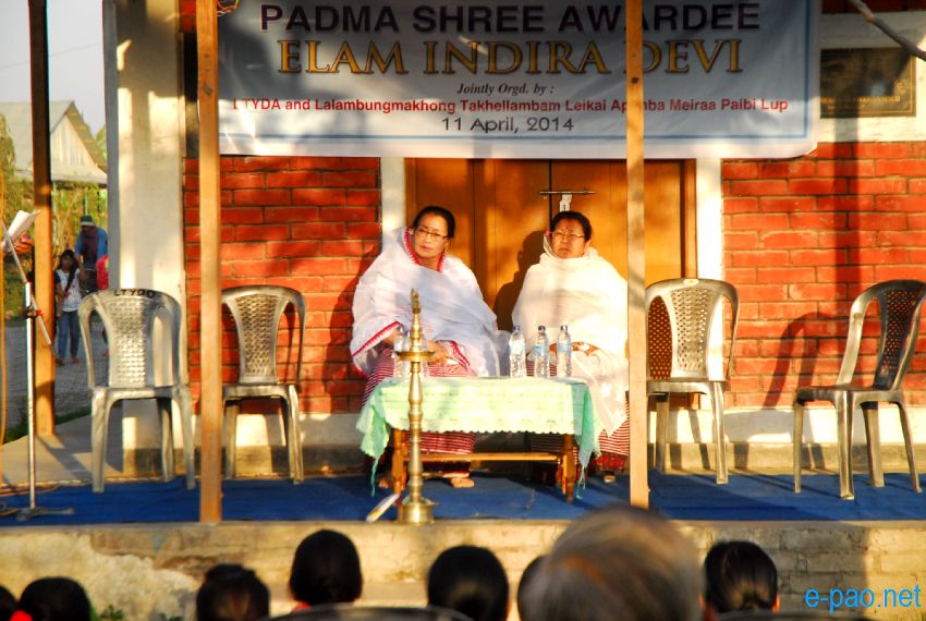 Elam Indira Devi, Padma Shree Awardee 2014 : A reception function at Lalambung, Imphal :: April 11 2014