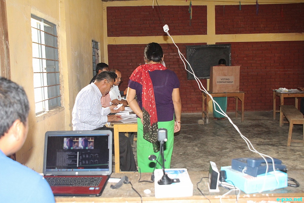 Voting for 16th Lok Sabha election 2014 for Inner Manipur Parliamentary at Imphal on 17 April 2014 