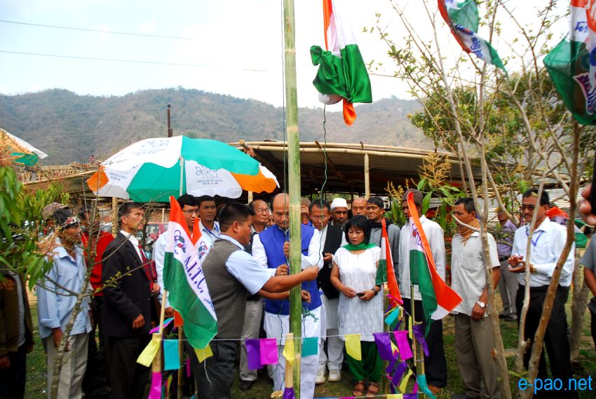 Flag hoisting ceremony for Kim Gangte, candidate of All India Trinamool Congress :: File Pix