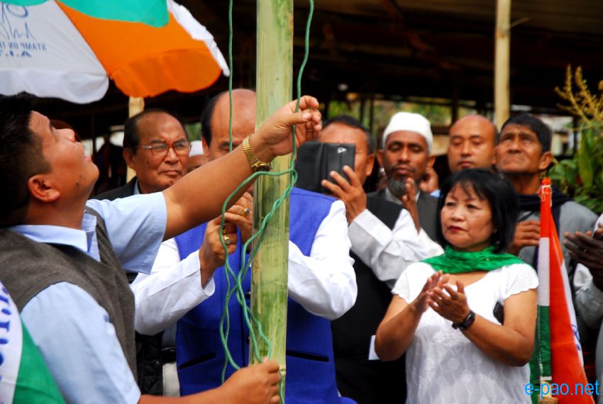 Flag hoisting ceremony for Kim Gangte, candidate of All India Trinamool Congress :: 28 March 2014