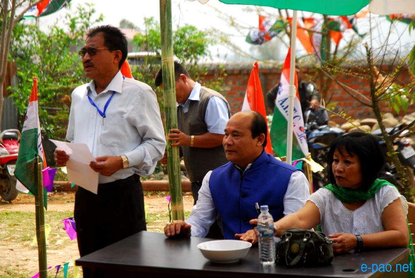 Flag hoisting ceremony for Kim Gangte, candidate of All India Trinamool Congress :: 28 March 2014