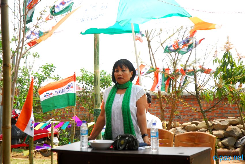 Flag hoisting ceremony for Kim Gangte, candidate of All India Trinamool Congress :: 28 March 2014