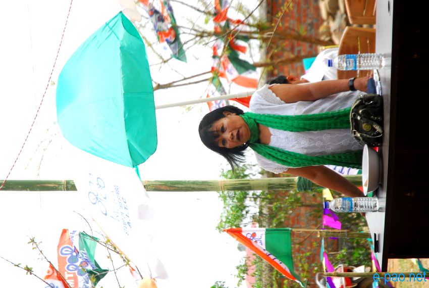 Flag hoisting ceremony for Kim Gangte, candidate of All India Trinamool Congress :: 28 March 2014