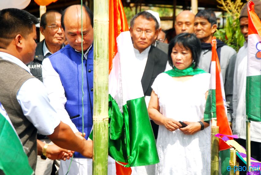 Flag hoisting ceremony for Kim Gangte, candidate of All India Trinamool Congress :: 28 March 2014
