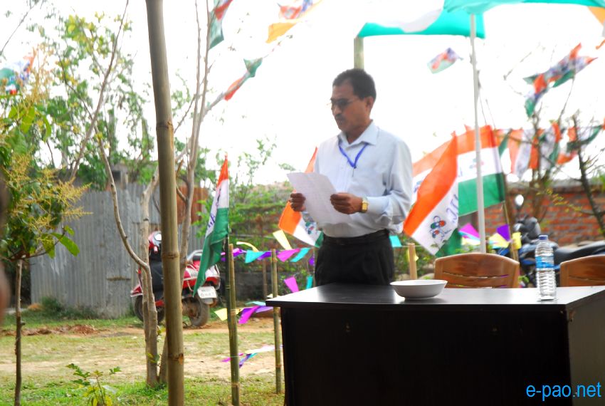 Flag hoisting ceremony for Kim Gangte, candidate of All India Trinamool Congress :: 28 March 2014