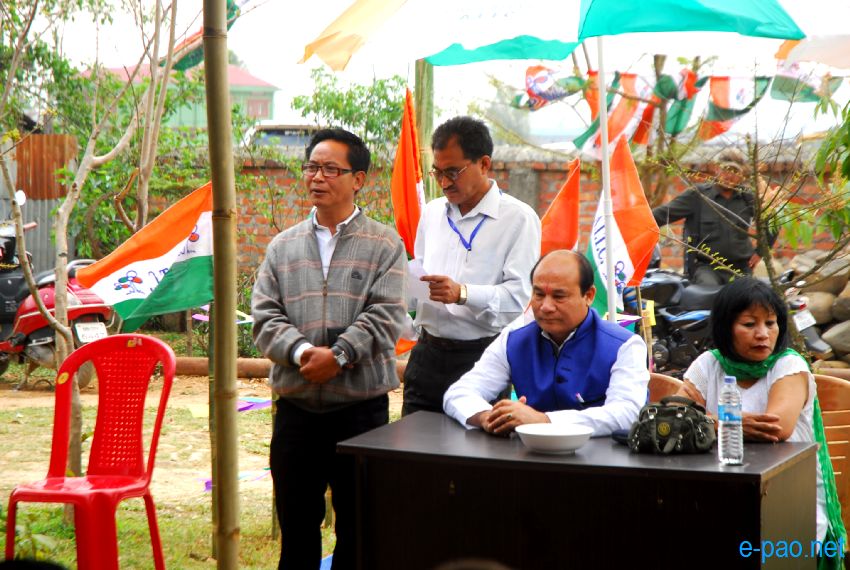 Flag hoisting ceremony for Kim Gangte, candidate of All India Trinamool Congress :: 28 March 2014