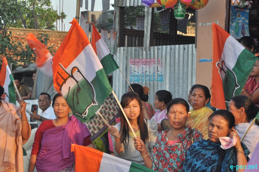   Supporters of Dr T Meinya, winner of Inner Manipur P/C seat on 17 May 2014