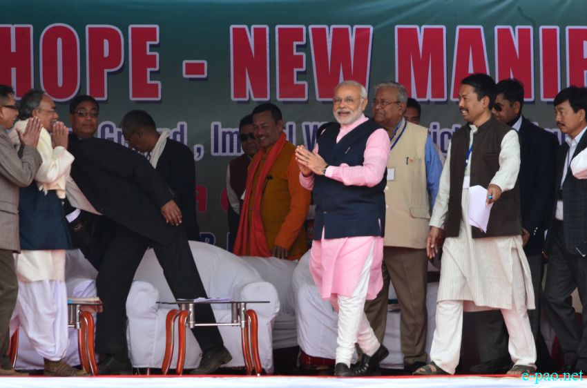 BJP Party's Prime Ministerial candidate and Gujarat CM Narendra Modi arrives at Imphal :: 08 Feb 2014