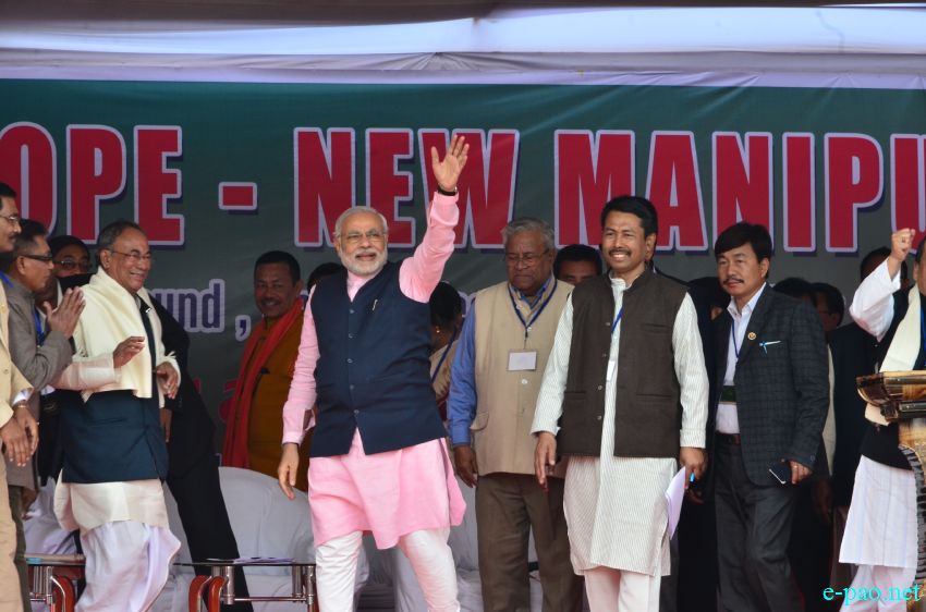 BJP Party's Prime Ministerial candidate and Gujarat CM Narendra Modi arrives at Imphal :: 08 Feb 2014