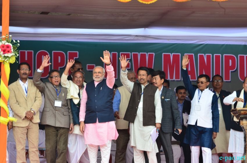 BJP Party's Prime Ministerial candidate and Gujarat CM Narendra Modi arrives at Imphal :: 08 Feb 2014