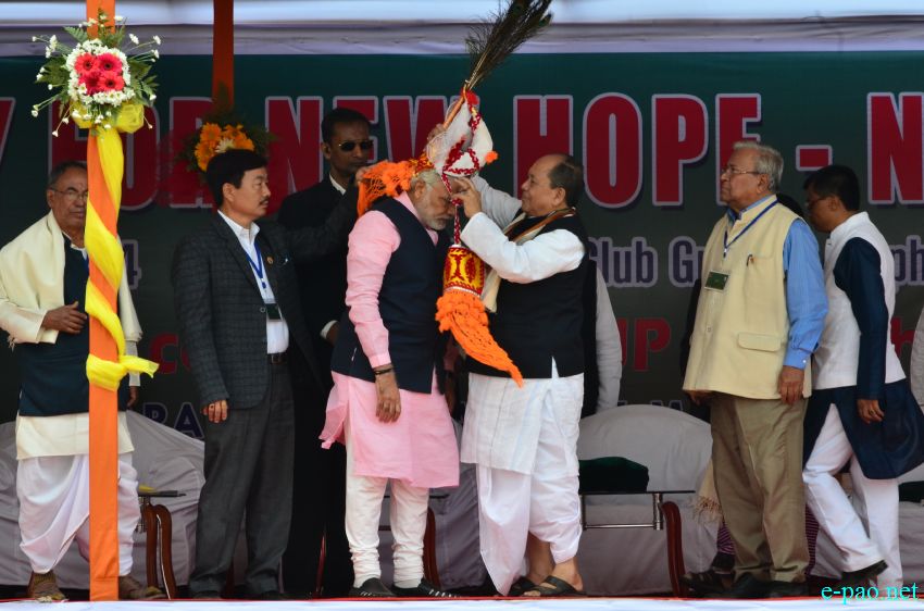 BJP Party's Prime Ministerial candidate and Gujarat CM Narendra Modi arrives at Imphal :: 08 Feb 2014