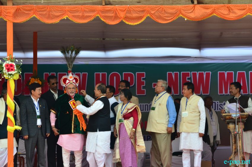 BJP Party's Prime Ministerial candidate and Gujarat CM Narendra Modi arrives at Imphal :: 08 Feb 2014
