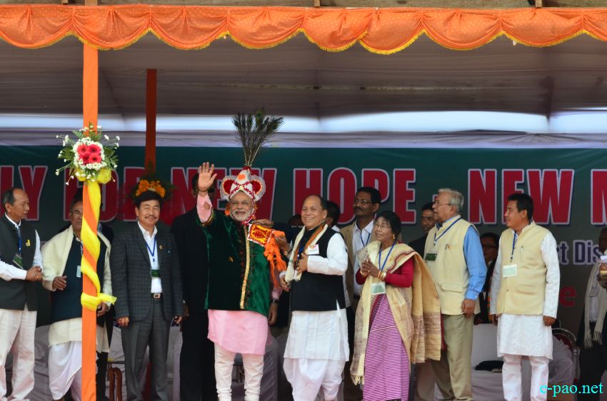 BJP Party's Prime Ministerial candidate and Gujarat CM Narendra Modi arrives at Imphal :: 08 Feb 2014