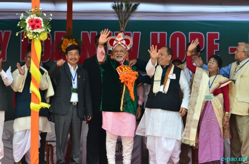 BJP Party's Prime Ministerial candidate  arrives at Imphal on 08 Feb 2014 