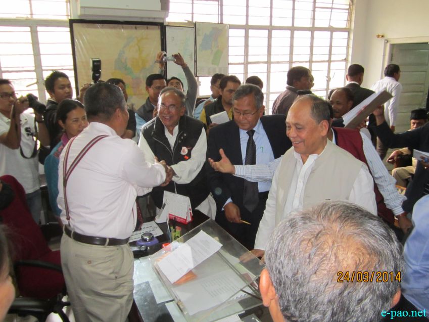 Nomination papers filing to Returning Officer of Inner Manipur Parliamentary Constituency at DC, Imphal West :: 24 March 2014