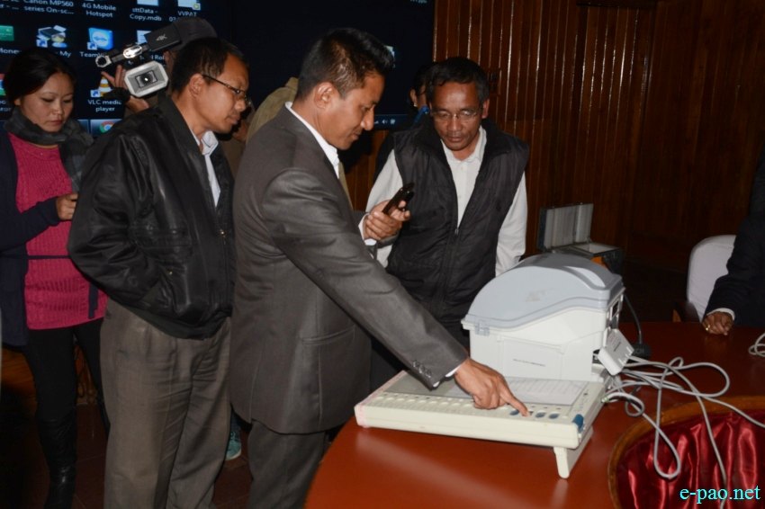 EVM (Electronic Voting Machines) with Voter-verified paper audit trail (VVPAT) at Secretariat, Imphal  :: December 11 2016