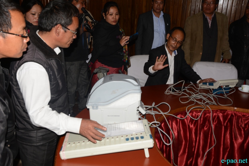 EVM (Electronic Voting Machines) with Voter-verified paper audit trail (VVPAT) at Secretariat, Imphal  :: December 11 2016