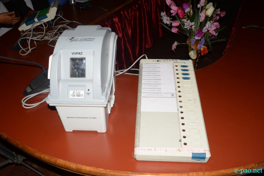 EVM (Electronic Voting Machines) with Voter-verified paper audit trail (VVPAT) at Secretariat, Imphal :: December 11 2016 