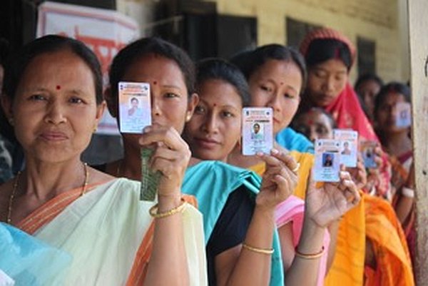 Voting in progress at Hojai, Assam for Assam Assembly polls :: April 11 2016
