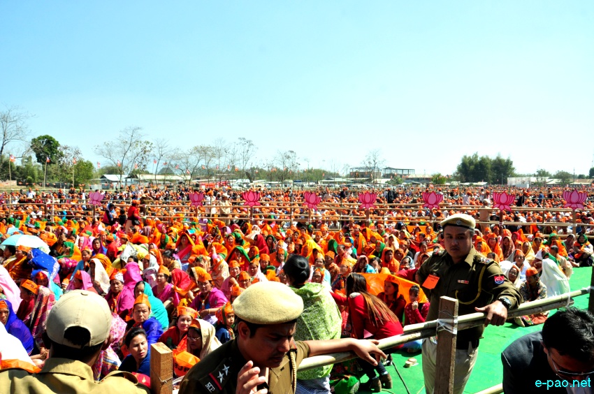 Prime Minister Narendra Modi addressing an election rally at Langjing Achouba ground ::  25th February 2017