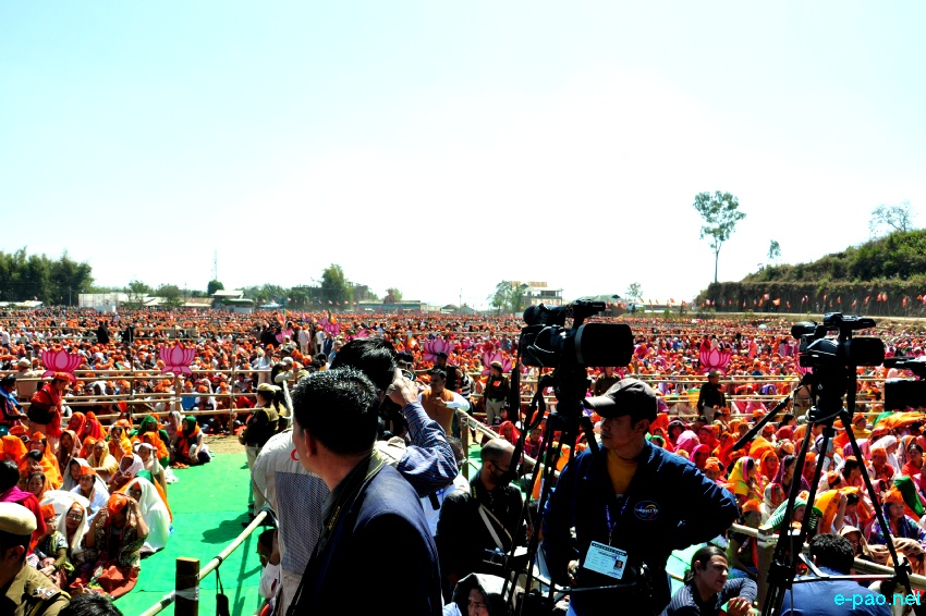 Prime Minister Narendra Modi addressing an election rally at Langjing Achouba ground ::  25th February 2017