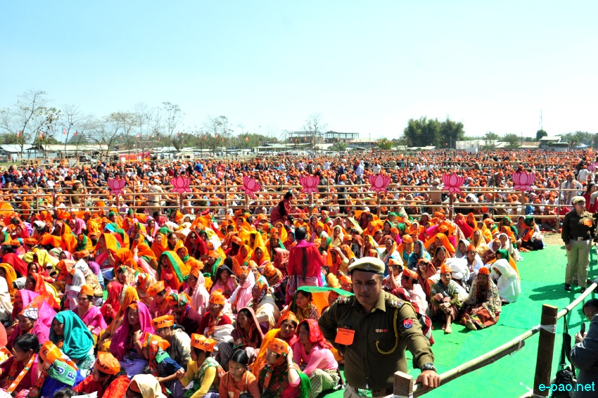 Prime Minister Narendra Modi addressing an election rally at Langjing Achouba ground ::  25th February 2017